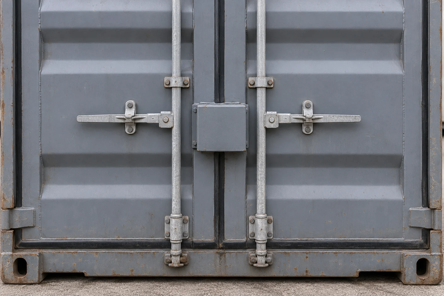 Closed cargo doors with a protective lock box concept